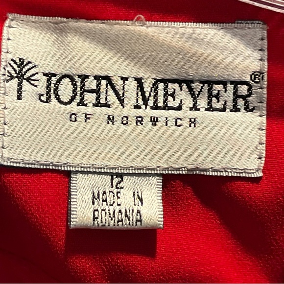 John Meyer of Norwich RED Dragonfly Blazer Skirt SET Business Suit Women’s Sz 12 - Picture 3 of 16